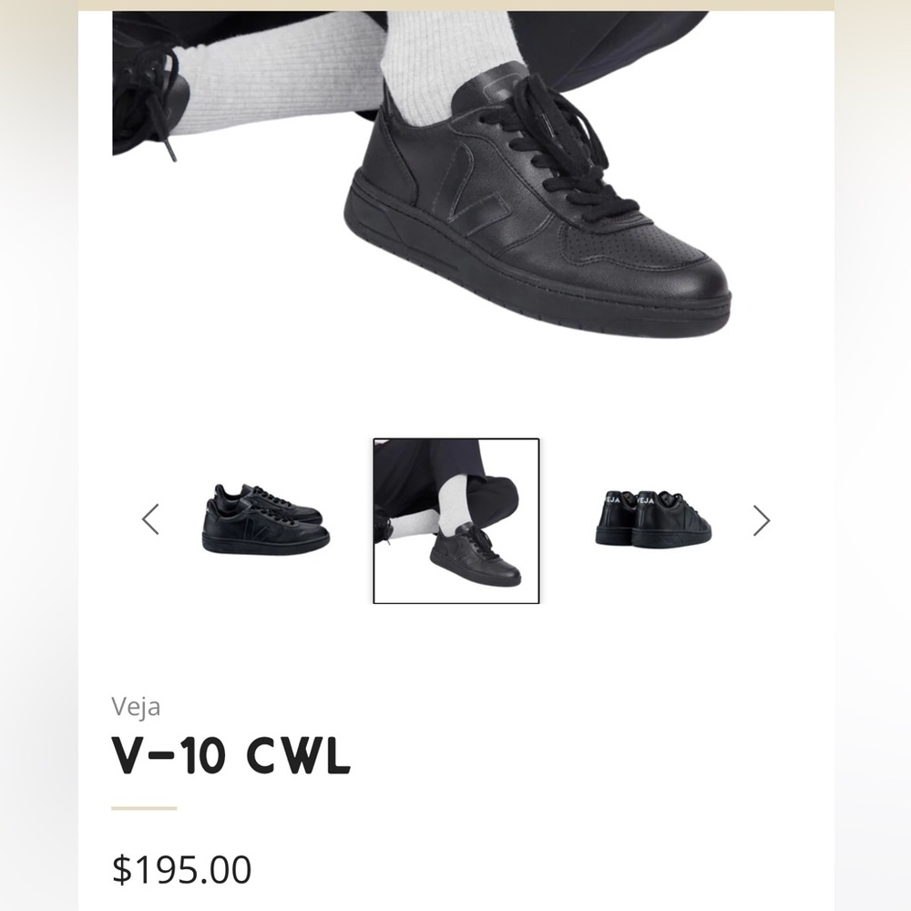 VEJA V-10  MADE IN BRAZIL VEGAN ALL BLACK 2.0 - Picture 7 of 16